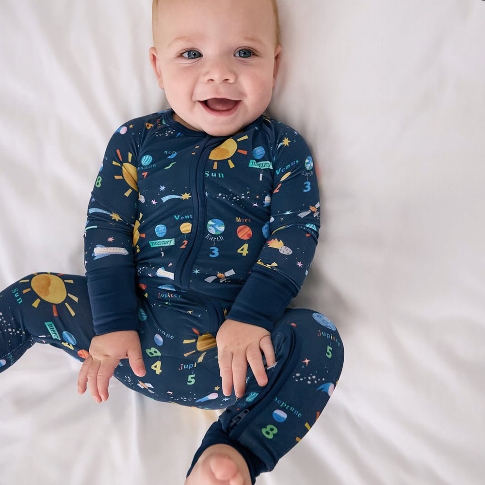 Little Sleepies Solar Explorer Navy Space Planet Zippered One-Piece